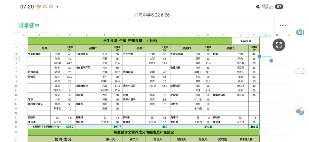 兴海食谱6.22-6.26-食谱论坛-公告-北京市兴海学校论坛 |北京市兴海学校校园墙 | 校园交流平台 - Powered by xinghai.ltd